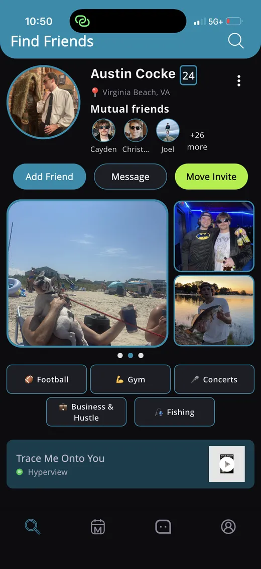 Find Friends screen